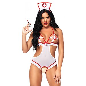 Costum Leg Avenue Naughty Nurse Body Alb