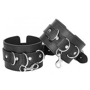 Leather Hand And Legcuffs Negru Thumb 7
