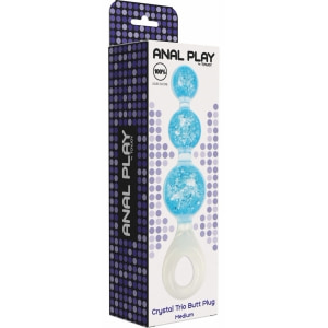 Plug Anal Crystal Trio Medium – Cristalin, Confortabil Albastru Thumb 6