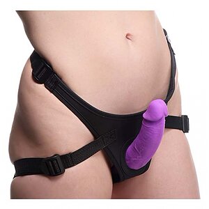 Double Charmer Silicone Double Dildo with Harness Mov