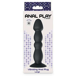 Plug Anal Vibrant ToyJoy Large — 17 cm, Reîncărcabil Negru Thumb 5