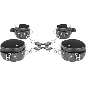 Leather Hand And Legcuffs Negru Thumb 3