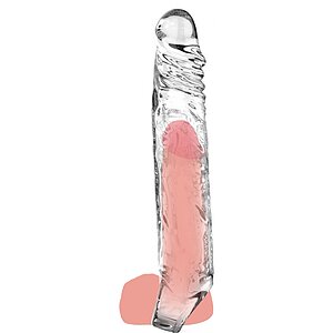 ToyJoy Extension Sleeve XLarge +9.5 cm – Discret Transparent Thumb 1