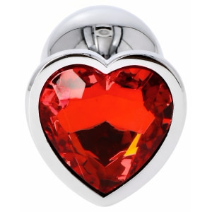 Anal Plug Heart Jewel Plug Small Roșu Thumb 2