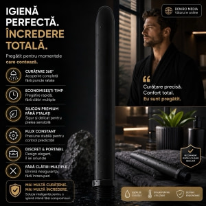 Aparat Pentru Curățare Intimă Din Silicon Negru Thumb 3