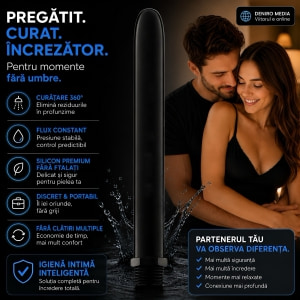 Aparat Pentru Curățare Intimă Din Silicon Negru Thumb 2