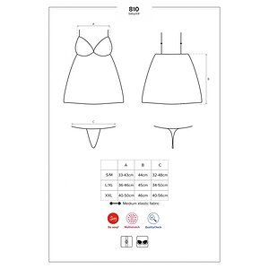 Babydoll Obsessive 810-BAB-1 Negru L-XL Thumb 4