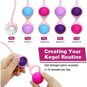 Beautiful Kegel Set: 5 Bile Vaginale Progresive, Discrete Multicolor Thumb 1