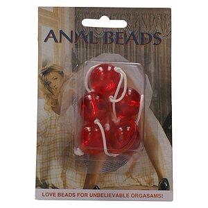 Bile Anale Clear Beads Large Roșu Thumb 1