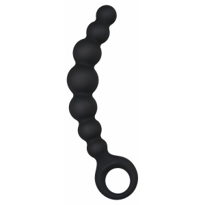 Bile Anale Din Silicon Cu Striații 18cm Negru