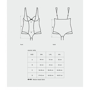 Body Obsessive Dantelă Negru 2XL Thumb 4