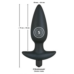 Anal Plug Cu Vibrații Black Velvet Large Negru Thumb 4