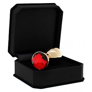 Anal Plug Metal With Crystal Auriu Thumb 1