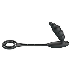 Anal Plug Pretty Love Vibration Penis Sleeve III Negru Thumb 5