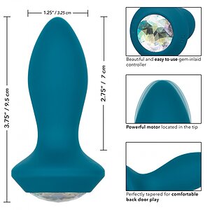 Anal Plug Vibrating Petite Crystal Probe Albastru Thumb 5