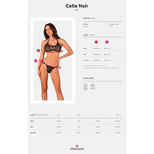 Set Obsessive Celia Noir 2 Piese Negru XS-S Thumb 4