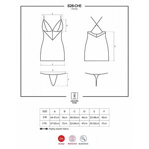 Chemise Obsessive 828-CHE Negru S-M Thumb 4