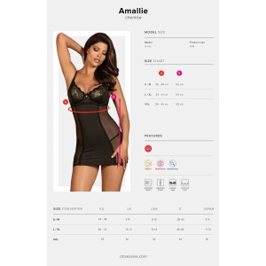Chemise Obsessive Amallie Negru 2XL Thumb 4