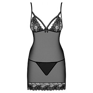 Chemise Obsessive Wonderia Negru S-M Thumb 2