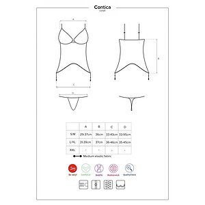 Corset Cu Șnur Obsessive Contica Negru S-M Thumb 4