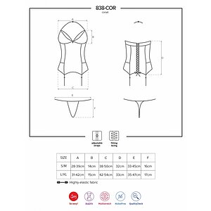 Corset Obsessive 838-COR Roșu S-M Thumb 4