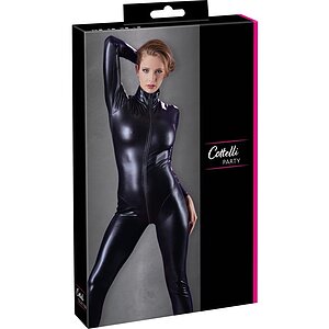 Costum Latex Cottelli Collection Jumpsuit Negru S Thumb 3