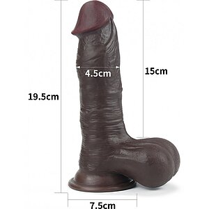 Dildo cu Ventuză Sliding Skin Dual Layer Dong Maro Thumb 15