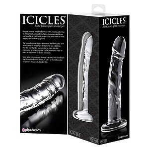 Dildo de Sticlă Icicles No. 62 Transparent Thumb 1