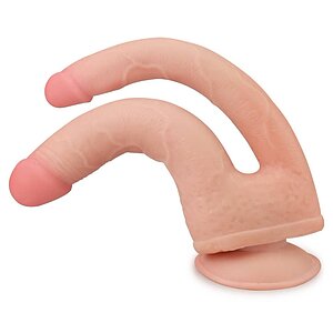 Dildo Dublu Cu Ventuză Skinlike Soft Thumb 4