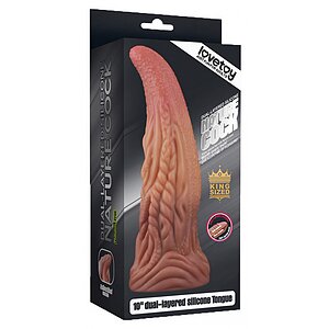 Dildo În Formă De Limbă Platinum 25cm – Strat Dublu Maro Thumb 6