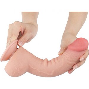 Dildo Realist LoveToy 24cm TPE Dual Density Ventuză Thumb 1