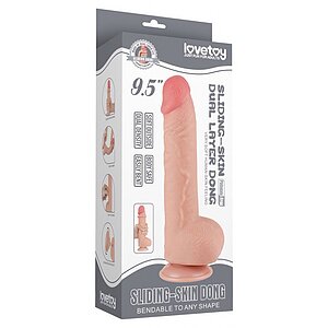 Dildo Realist LoveToy 24cm TPE Dual Density Ventuză Thumb 7