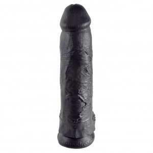 Dildo Realistic 30cm Cu testicule Negru Thumb 4