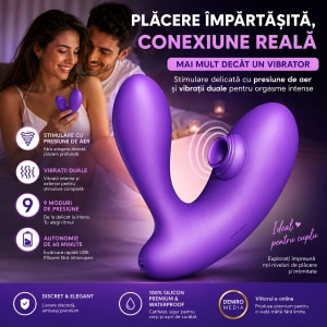 DuoVibe I Vibrator Air Punctul G Mov 9+9 Moduri, Reîncărcabil Thumb 8