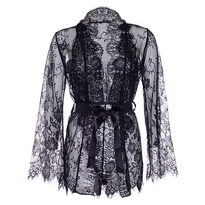 Halat Cu Body Leg Avenue Floral Negru L Thumb 5