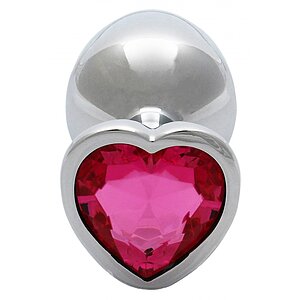 Plug Anal Heart Gem Medium Argintiu Thumb 3