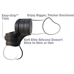 Inel Penis Cu Ball Stretcher Mr. Big Negru Thumb 3