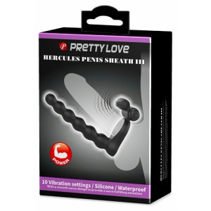 Inel Penis pentru Dublă Stimulare Hercules Negru Thumb 6