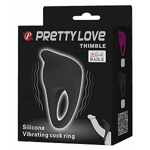 Inel Penis Pretty Love Thimble Negru Thumb 3
