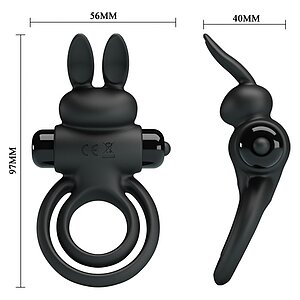 Inel Penis Pretty Love Vibrant 3 Negru Thumb 4