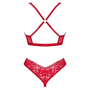 Set Obsessive Lacelove Cupless Roșu M-L Thumb 3