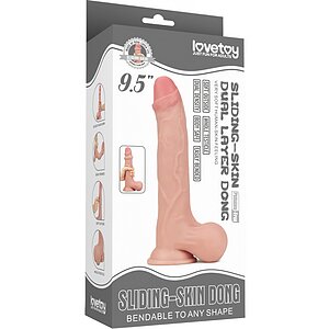 Lovetoy 24.5cm Sliding Skin – Dong Realist cu Testicule Thumb 7