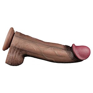 Lovetoy Dildo Dual-Layer XXL 33 cm – Realist, 7.6 cm Maro Thumb 2