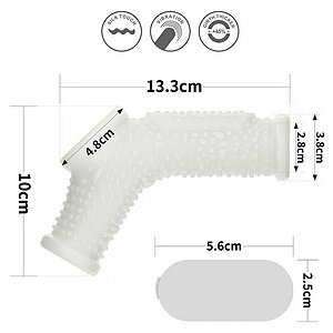 Lovetoy Knights Ring – Inel Vibrant cu Manșon TPE +45% Alb Thumb 1