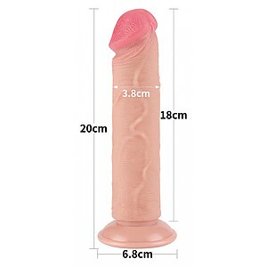 LoveToy Sliding Skin 20 cm — Dildo Realist cu Ventuză Thumb 1