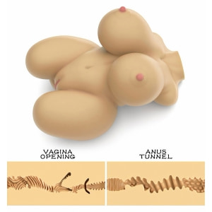 LoveToy Streetgirls 6 Torso Realist cu 2 Intrări, 5 Kg Thumb 2