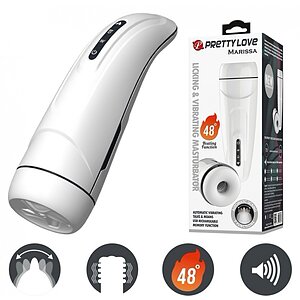Masturbator Cu Vibrații Și Încălzire Marissa Alb Thumb 3