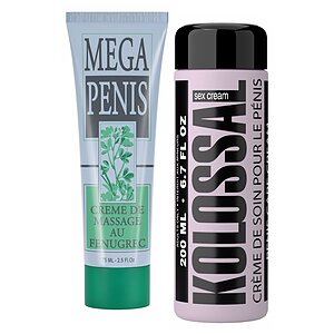 Pachet Cremă Mărire Mega Penis 75ml + Cremă Mărire Penis Kolossal 200ml