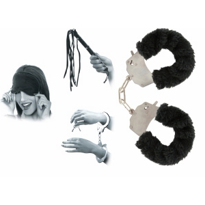 Pachet Set Limited Edition Lovers Fantasy Negru + Cătușe Furry Fun Cuffs Negru Thumb 1