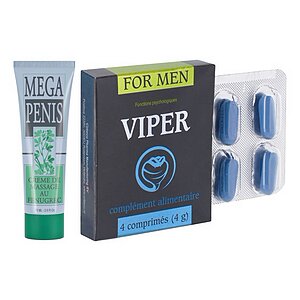 Pachet Cremă Mega Penis + Pastile Viper FR 4